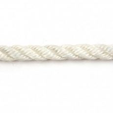 10.0mm White Staple Spun 3 Strand Rope, Per Meter