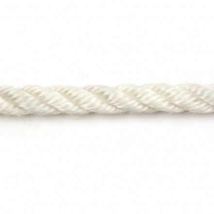 32.0mm White Staple Spun 3 Strand Rop , Per Meter