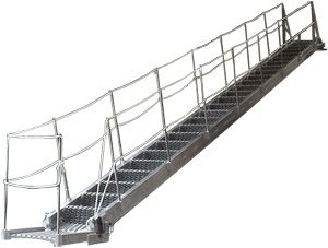 6mtr Long x 600mm  wide Aluminium Wharf gangway, step angel 30 Degrees