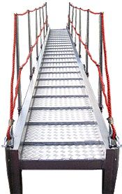 5mtr Long x 600mm  wide Aluminium Wharf gangway, step angel 30 Degrees