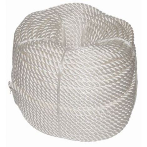 8.0mm White 3 Strand Nylon Rope 220mtr Coil