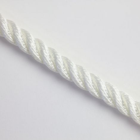 8.0mm White 3 Strand Nylon Rope, Per Meter