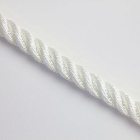 12.0mm White 3 Strand Nylon Rope, Per Meter