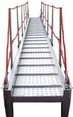 5mtr Long x 600mm  wide Aluminium Wharf gangway, step angel 30 Degrees