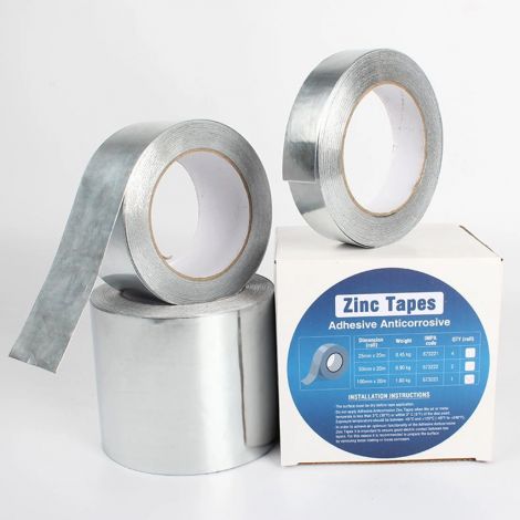 Zinc Tape Adhesive 100mm x 0.1mm x 20.0mtr