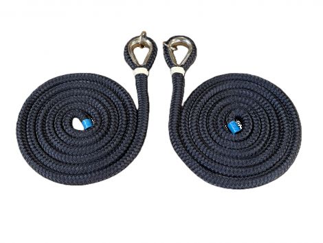 Pilot Ladder securing rope  to be used as per ISO799-2, 18mm Double Braided Polyester rope line C/W Stainless Thimble spliced one end