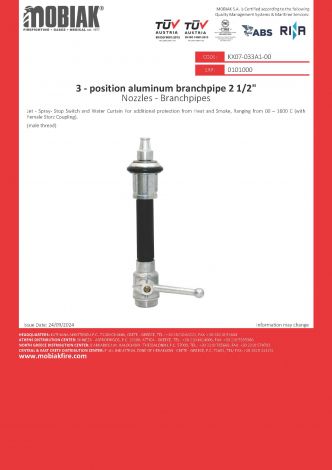 3 - Position Alum Branch Pipe Male Thread  2 1/2''
