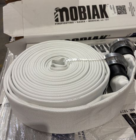 Mobiak Fire Hose 2" 15bar, 15.0mtr White MED/SOLAS W/ Storz  Alum. Fitting