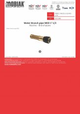 Water Branch Pipe MED SOLAS  1' 1/2" Brass